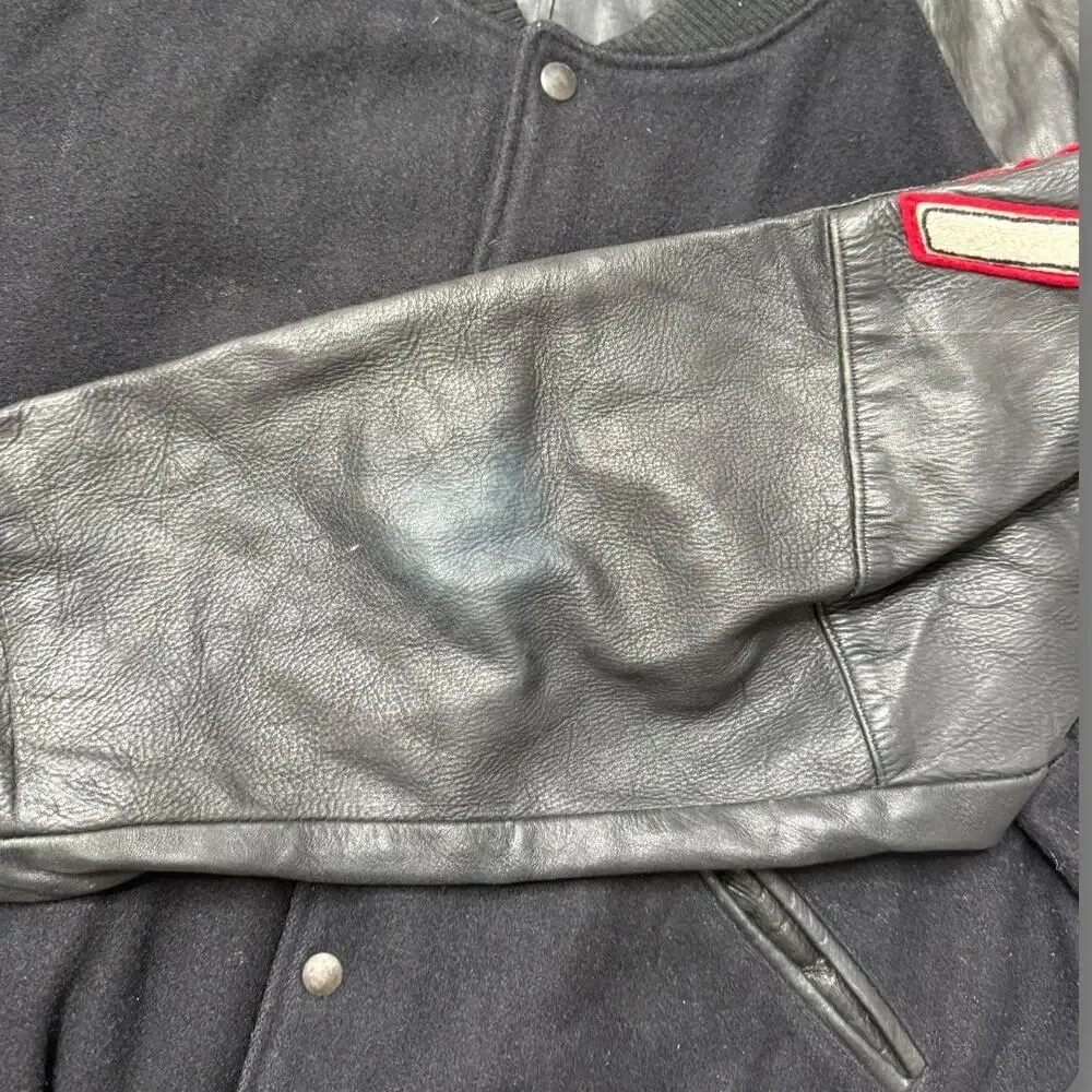 RARE VTG 1987 Beverly Hills Cop 2 Production Team Mens XL Jacket Leather Wool